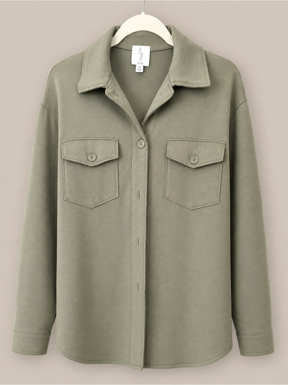 Joie Olive Green Utility Shacket Jacket